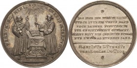 Sachsen-Kurlinie ab 1547 (Albertiner)
Friedrich August I., der Starke 1694-1733 Silbermedaille 1717 (Chronogramm) (G. Hautsch) 200 Jahre Reformation ...
