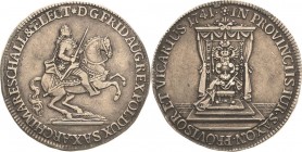 Sachsen-Kurlinie ab 1547 (Albertiner)
Friedrich August II. 1733-1763 2/3 Taler 1741, o.Mzz.-Dresden Vikariat Kahnt 640 Kohl 521 Kopicki 11531 (R3) Ra...