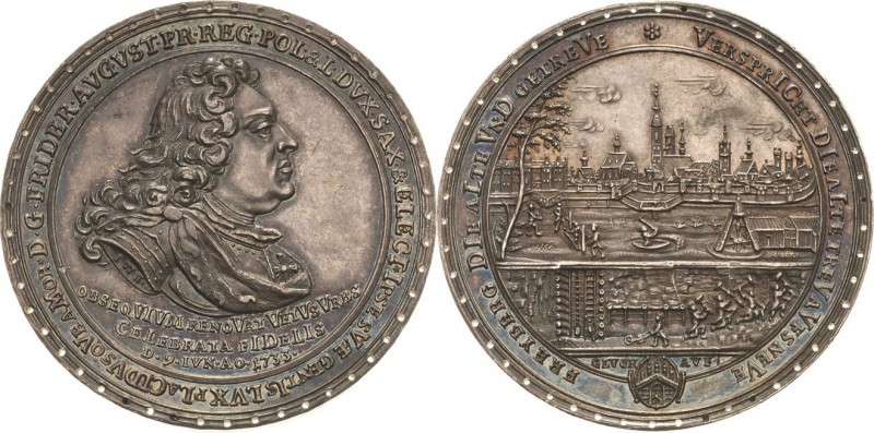 Sachsen-Kurlinie ab 1547 (Albertiner)
Friedrich August II. 1733-1763 Silbermeda...