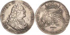 Sachsen-Kurlinie ab 1547 (Albertiner)
Friedrich August II. 1733-1763 Breiter Taler 1737, FWôF-Dresden Kahnt 530 Schnee 1026 Davenport 2665 Leichte Fa...