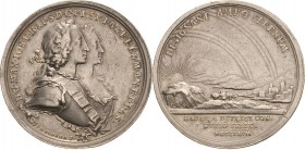 Sachsen-Kurlinie ab 1547 (Albertiner)
Friedrich August II. 1733-1763 Silbermedaille 1747 (F.A. Schega) Auf die Vermählung seiner Tochter Maria Anna m...