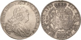 Sachsen-Kurlinie ab 1547 (Albertiner)
Friedrich August II. 1733-1763 Taler 1763, FWôF-Dresden Ohne Signatur. Laubrand Kahnt 541 b Schnee 1047 Davenpo...