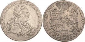 Sachsen-Kurlinie ab 1547 (Albertiner)
Friedrich Christian 1763 Taler 1763, IFôF-Leipzig Im Armabschnitt S Kahnt 1005 Schnee 1052 Davenport 2677 B Buc...