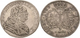 Sachsen-Kurlinie ab 1547 (Albertiner)
Friedrich Christian 1763 2/3 Taler 1763, FWôF-Dresden Kahnt 1006 Buck 3 Sehr schön-vorzüglich