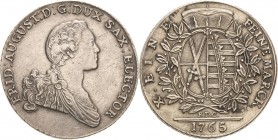 Sachsen-Kurlinie ab 1547 (Albertiner)
Friedrich August III. 1763-1806 Taler 1765, EDC-Dresden Kahnt 1070 Buck 125 Schnee 1063 Davenport 2682 Sehr sch...