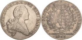 Sachsen-Kurlinie ab 1547 (Albertiner)
Friedrich August III. 1763-1806 Taler 1768, EDC-Dresden Ausbeute Kahnt 1073 Buck 128 c Schnee 1072 Müseler 56.1...