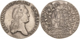 Sachsen-Kurlinie ab 1547 (Albertiner)
Friedrich August III. 1763-1806 Taler 1779, IEC-Dresden Ausbeute Kahnt 1077 Buck 156 Schnee 1076 Müseler 56.1.4...
