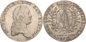 Sachsen-Kurlinie ab 1547 (Albertiner)
Friedrich August III. 1763-1806 Taler 1781, IEC-Dresden Ausbeute Kahnt 1080 Buck 158 b Schnee 1078 Müseler 56.1...