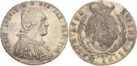 Sachsen-Kurlinie ab 1547 (Albertiner)
Friedrich August III. 1763-1806 Taler 1791, IEC-Dresden Kahnt 1085 Buck 177 a Schnee 1089 Davenport 2698 Sehr s...