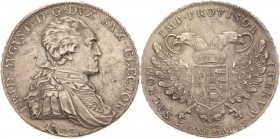 Sachsen-Kurlinie ab 1547 (Albertiner)
Friedrich August III. 1763-1806 Taler 1792, IEC-Dresden Vikariat Kahnt 1159 Buck 185 Schnee 1091 Davenport 2700...