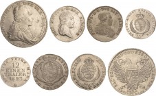 Sachsen-Kurlinie ab 1547 (Albertiner)
Friedrich August III. 1763-1806 2/3 Taler 1792, IEC-Dresden Vikariat und 1/6 Taler 1804 IEC, 1808 SGH. 1/12 Tal...