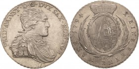 Sachsen-Kurlinie ab 1547 (Albertiner)
Friedrich August III. 1763-1806 Taler 1794, IEC-Dresden Kahnt 1089 Buck 198 b Davenport 850 Vorzüglich-prägefri...