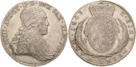 Sachsen-Kurlinie ab 1547 (Albertiner)
Friedrich August III. 1763-1806 Taler 1803, IEC-Dresden Kahnt 1089 Kahnt 411 Buck 211 e Schnee 1092 Davenport 2...