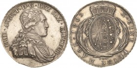 Sachsen-Kurlinie ab 1547 (Albertiner)
Friedrich August III. 1763-1806 Taler 1803, IEC-Dresden Kahnt 1089 Buck 211 e Davenport 2701 Sehr schön-vorzügl...