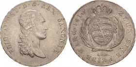 Sachsen-Kurlinie ab 1547 (Albertiner)
Friedrich August I. 1806-1827 Taler 1810, SGH-Dresden Napoleonrand Kahnt 1204 Kahnt 416 AKS 12 Jaeger 12 Davenp...