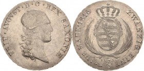Sachsen-Kurlinie ab 1547 (Albertiner)
Friedrich August I. 1806-1827 2/3 Taler 1816, IGS-Dresden Kahnt 1229 Kahnt 413 AKS 32 Jaeger 21 Prachtexemplar....