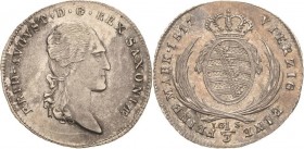 Sachsen-Kurlinie ab 1547 (Albertiner)
Friedrich August I. 1806-1827 1/3 Taler 1817, IGS-Dresden Kahnt 1233 AKS 35 Jaeger 20 Auflagenhöhe: 8929 Exempl...