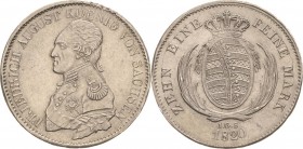 Sachsen-Kurlinie ab 1547 (Albertiner)
Friedrich August I. 1806-1827 Taler 1820, IGS-Dresden Kahnt 1217 Kahnt 422 AKS 22 Jaeger 30 Davenport 857 Vorzü...