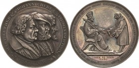 Sachsen-Kurlinie ab 1547 (Albertiner)
Anton 1827-1836 Silbermedaille 1830 (C.R. Krüger) 300 Jahre Augsburger Konfession. Die Brustbilder Luthers, Kur...
