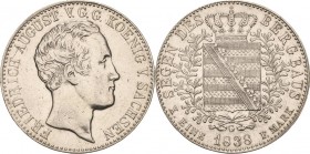 Sachsen-Kurlinie ab 1547 (Albertiner)
Friedrich August II. 1836-1854 Taler 1838, G-Dresden Ausbeute AKS 98 Jaeger 75 Kahnt 446 Davenport 873 Müseler ...