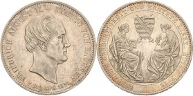 Sachsen-Kurlinie ab 1547 (Albertiner)
Friedrich August II. 1836-1854 Taler 1854, F-Dresden Auf seinen Tod AKS 117 Jaeger 94 Kahnt 452 Davenport 881 V...