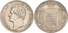 Sachsen-Kurlinie ab 1547 (Albertiner)
Johann 1854-1873 Taler 1856, F-Dresden Ausbeute AKS 131 Jaeger 103 Kahnt 462 Davenport 888 Müseler 56.2.3/4 Seh...