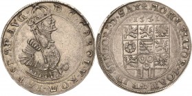 Sachsen-Ernestiner-Gesamthaus 1547-1573
Die Söhne Johann Friedrichs während seiner Gefangenschaft 1547-1552 Taler 1551, Saalfeld Wappen, drüber Jahre...