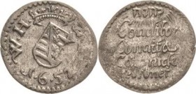 Sachsen-Neu-Weimar 1641-1728
Wilhelm 1641-1662 Pfennig 1652, o. Mzz.-Weimar Auf den Neubau des Schlosses Koppe 301 Slg. Merseburger 3902 Slg. Seitz 4...