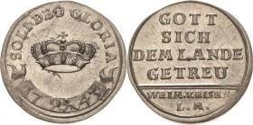 Sachsen-Weimar-Eisenach
Ernst August 1728-1748 9 Pfennig 1743, o. Mzz.-Eisenach Koppe 484 Slg. Merseburger - (vgl. 3962, dort Kupfer-Probe, RR) Slg. ...