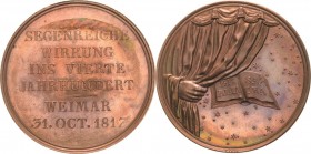 Sachsen-Weimar-Eisenach
Carl August 1775-1828 Bronzemedaille 1817 (spätere Prägung 2006) (König/Loos) 300 Jahre Reformation. 6 Zeilen Schrift / Hand ...
