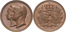 Sachsen-Weimar-Eisenach
Carl Alexander 1853-1901 Bronzemedaille 1892 (Uhlmann/Loos) Goldene Hochzeit Carl Alexanders mit Marie Sophie Luise, Prinzess...