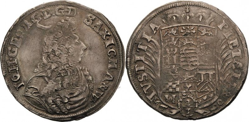 Sachsen-Eisenach
Johann Georg II. 1680-1698 2/3 Taler 1690, o. Mzz.-Eisenach Da...