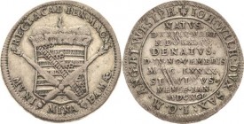 Sachsen-Jena
Johann Wilhelm 1678-1690 Groschen 1691, unbekannte Münzstätte Auf seinen Tod. 9 Zeilen Schrift im Palmenkranz / Bekröntes Wappenschild m...
