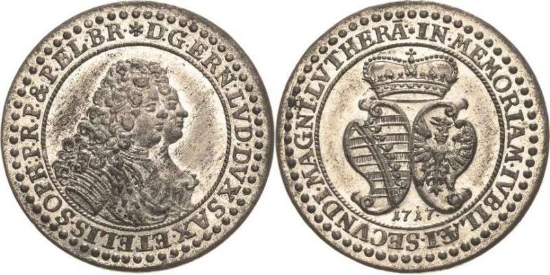 Sachsen-Meiningen
Ernst Ludwig 1706-1724 Zinnabschlag des Dukaten 1717 (nach We...