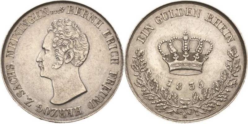 Sachsen-Meiningen
Bernhard Erich Freund 1803-1866 Gulden 1835, K-Saalfeld AKS 1...