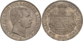 Sachsen-Altenburg
Ernst I. 1853-1908 Taler 1858, F-Dresden AKS 61 Jaeger 113 Kahnt 483 Davenport 814 Prachtvolles Exemplar mit feiner Patina. Fast St...