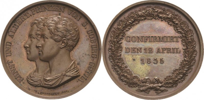 Sachsen-Coburg-Gotha
Ernst I. 1826-1844 Bronzemedaille 1835 (F. Helfricht) Konf...