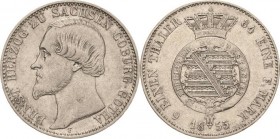 Sachsen-Coburg-Gotha
Ernst II. 1844-1893 1/6 Taler 1855, F-Dresden AKS 106 Jaeger 289 KOR 1192 Sehr schön