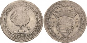 Sachsen-Henneberg
Gemeinschaftsprägung 1692-1702 2/3 Taler 1693, BA-Ilmenau Ausbeute der Grube in Ilmenau Heus 3.15 h/94 Müseler 56.6/6 a Davenport 8...