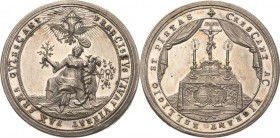 Schwäbisch Hall
 Silbermedaille 1748 (P.P. Werner/G.G. Laufer) 100 Jahre Westfälischer Frieden. Sitzende Pax mit Ölzweig und Füllhorn, daneben Wein, ...