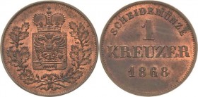 Schwarzburg-Rudolstadt
Albert 1867-1869 Kreuzer 1868, o. Mzz.-München AKS 33 Jaeger 50 Prachtvolles Exemplar. Fast Stempelglanz