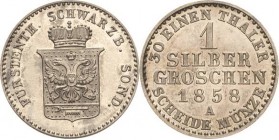 Schwarzburg-Sondershausen
Günther Friedrich Karl II. 1835-1880 1/2 Silbergroschen 1858, A-Berlin AKS 40 Jaeger 72 Prachtvolles Exemplar. Stempelglanz...
