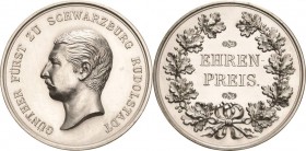 Schwarzburg-Sondershausen
Karl Günther 1880-1909 Silbermedaille o.J. (unsigniert) Ehrenpreis für besondere Leistungen. Kopf des Fürsten nach links / ...