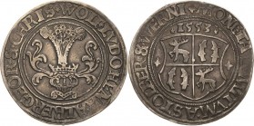 Stolberg-Stolberg
Wolfgang, Ludwig II., Albrecht Georg und Christof I. 1538-1555 1/2 Taler 1553, Stolberg Friederich 166 Schulten 3431 Äußerst selten...