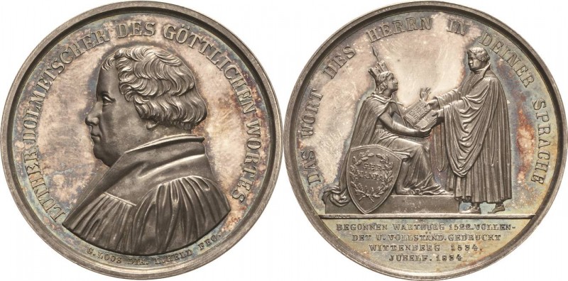 Wittenberg
 Silbermedaille 1834 (Held) 300 Jahre Bibelübersetzung Luthers. Brus...