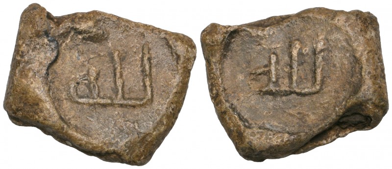 Umayyad, lead seal, with lillah stamped on both sides, 7.51g, good very fine wit...