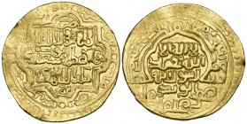 Ilkhanid, Abu Sa‘id (716-736h), dinar, Shahr Firuzan 719h, 7.66g (Diler type 488, unrecorded in gold), slightly wavy flan, very fine to good very fine...