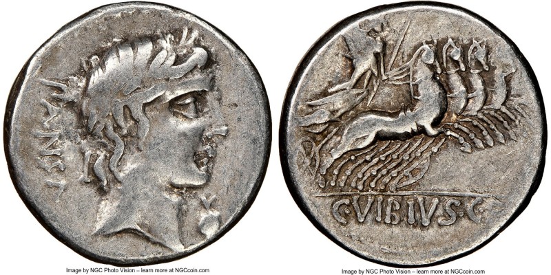 C. Vibius C. f. Pansa (ca. 90 BC). AR denarius (17mm, 2h). NGC Choice Fine. Rome...