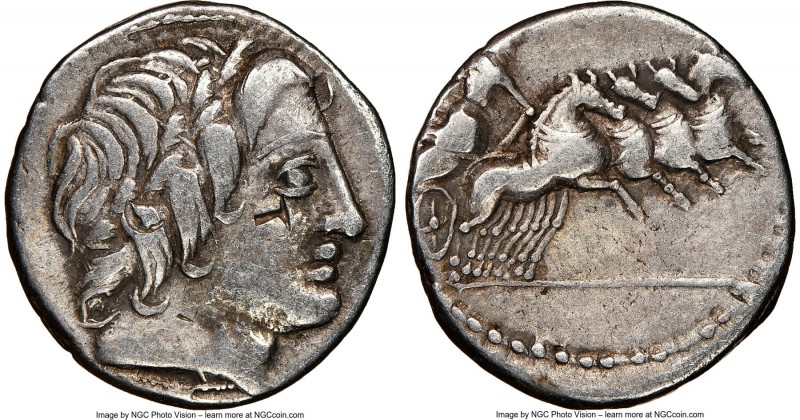 C. Gargilius, Ogulnius, and M. Vergilius (ca. 86 BC). AR denarius (18mm, 5h). NG...