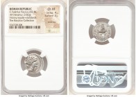 C. Valerius Flaccus (ca. 82 BC). AR denarius (19mm, 3.82 gm, 6h). NGC Choice VF 4/5 - 3/5, scratches. Massalia, special issue. Draped bust of Victory ...